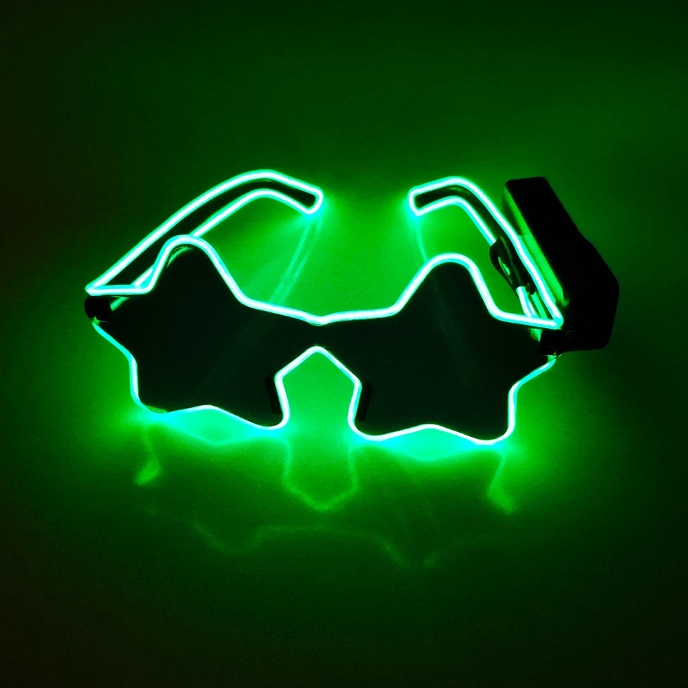 LED Star Glasses Green