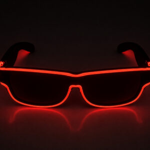 Neon light LED rechargable glasses Red Dark lenses