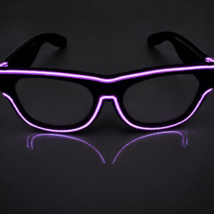 Neon light LED rechargable glasses Purple Clear lenses