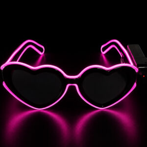 LED Heart Glasses Pink