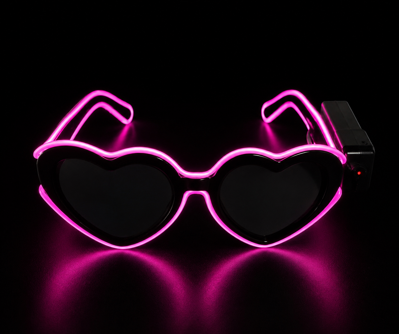 LED Heart Glasses Pink
