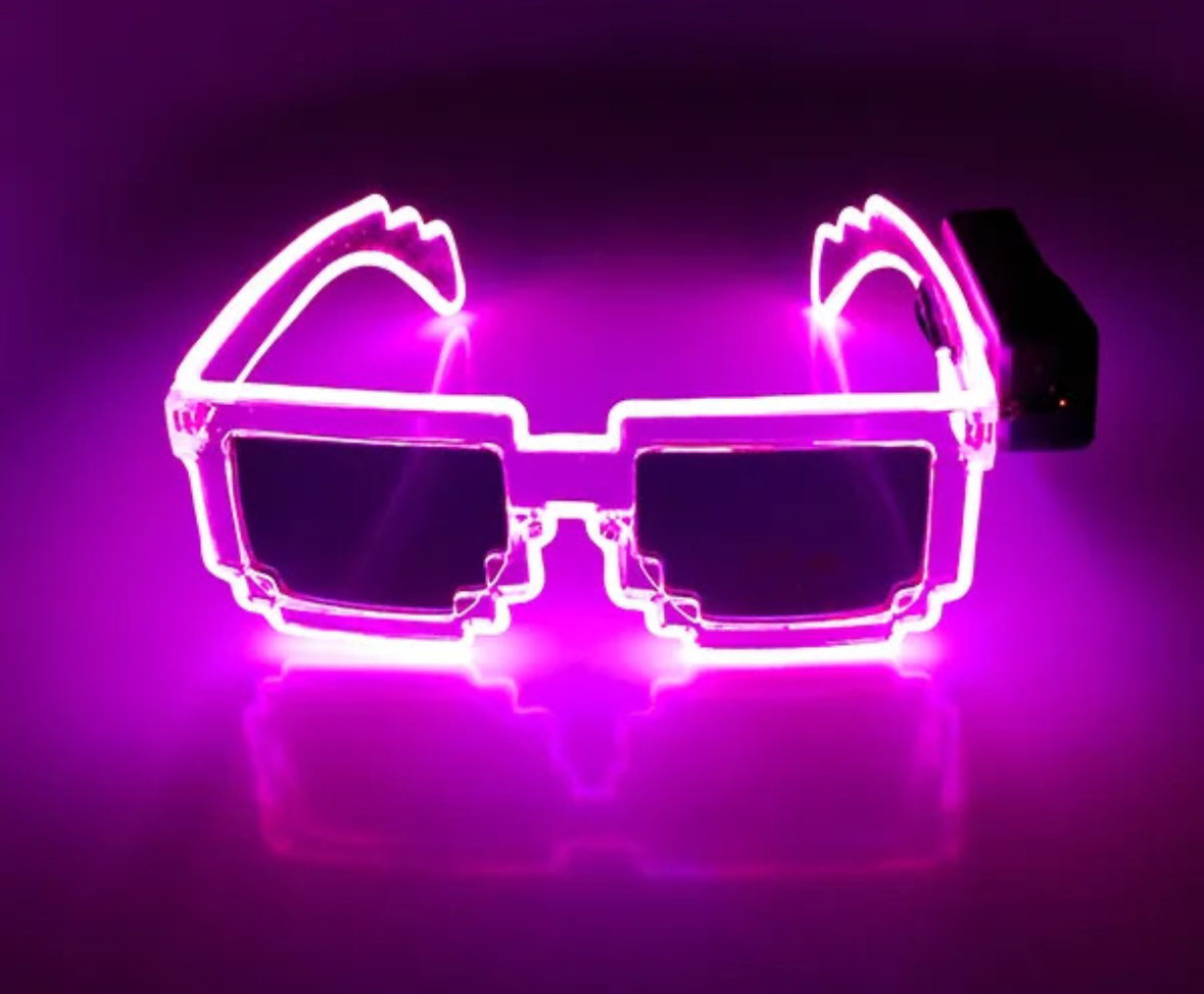 LED Pixel Glasses Pink