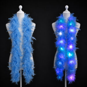 LED Feather Boa Blue - On Sale