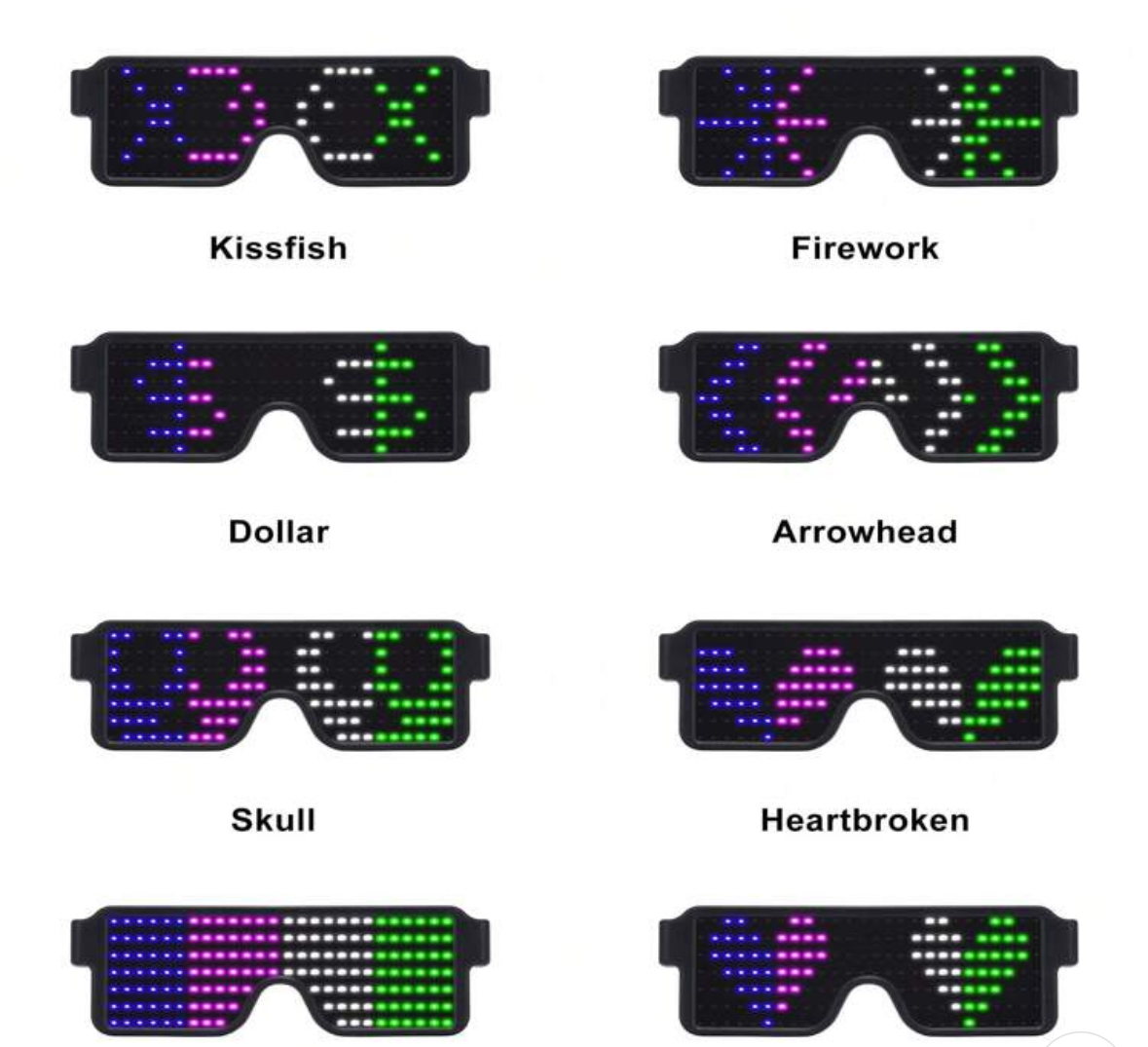 LED rechargable glasses Multi Colour - Image 2