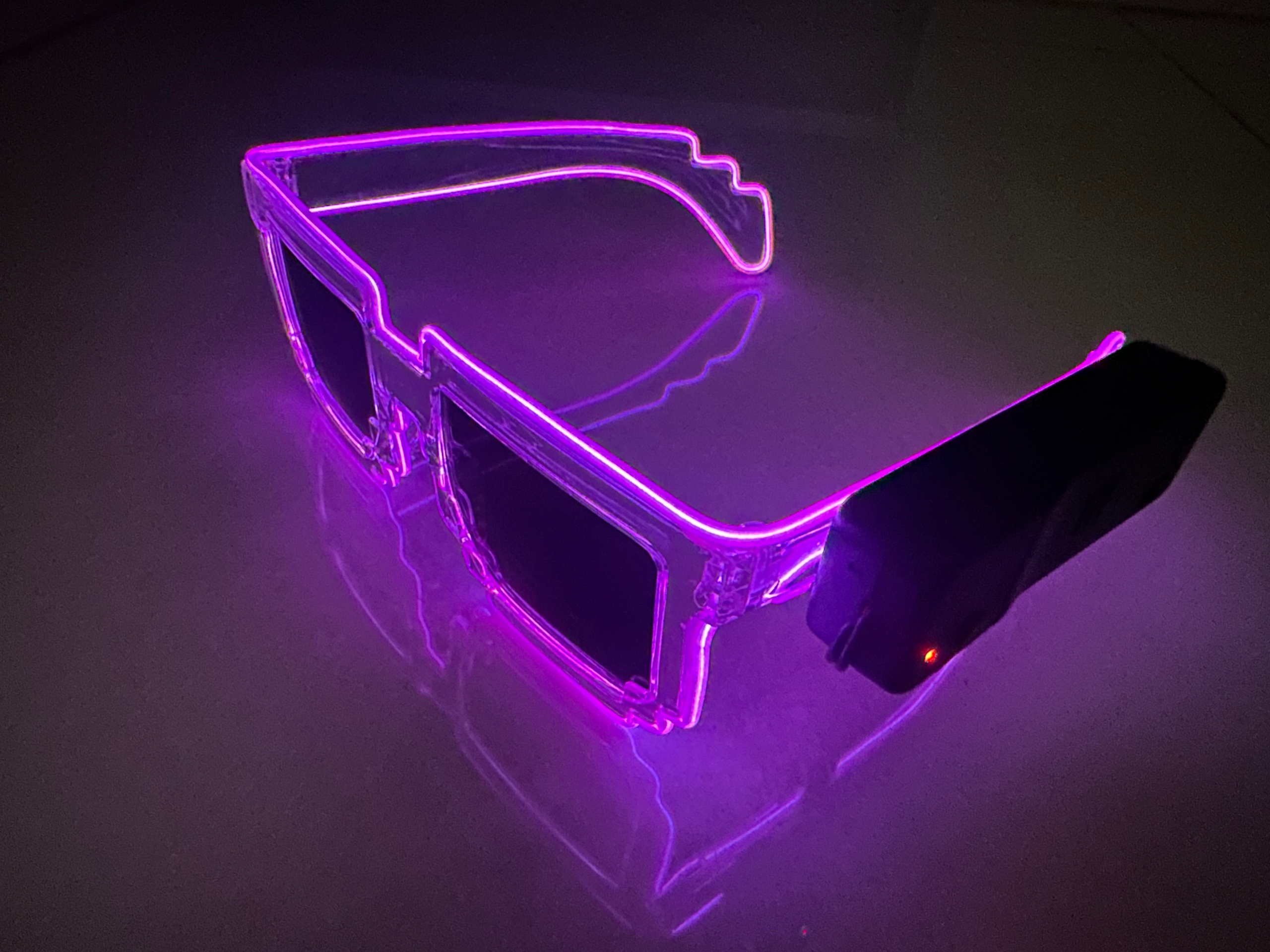 LED Pixel Glasses Purple - Image 2