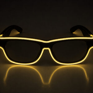 Neon light LED rechargable glasses Yellow Clear lenses