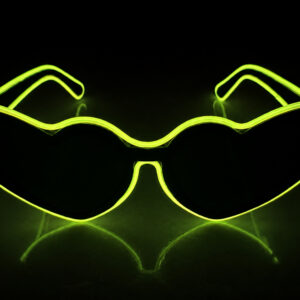 LED Heart Glasses Yellow