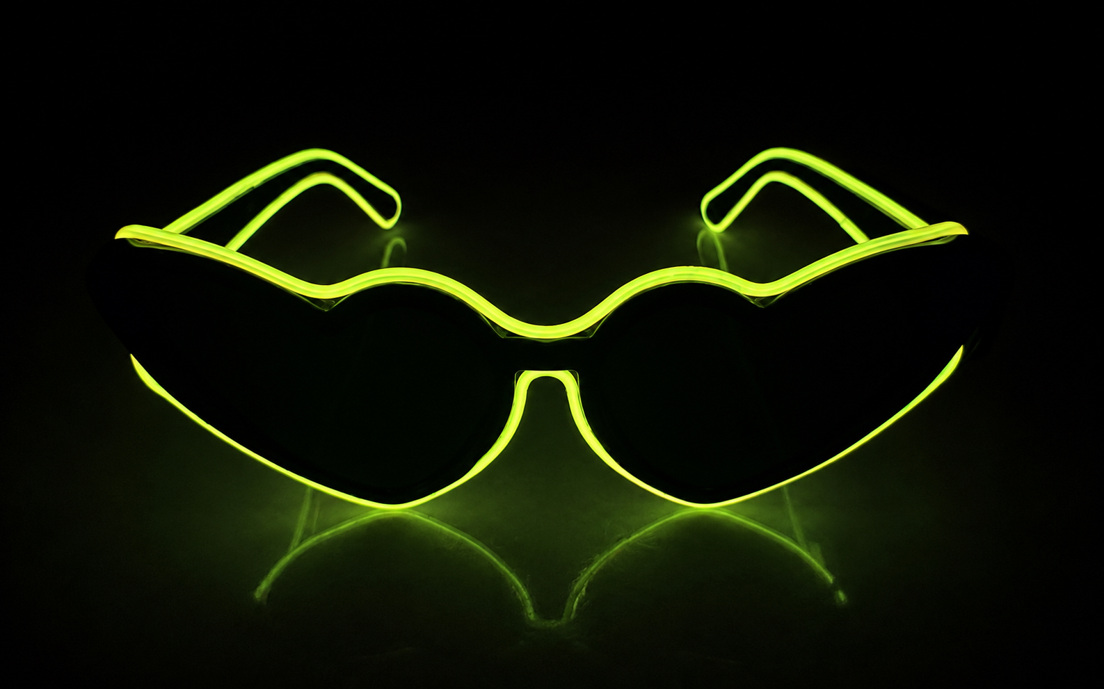 LED Heart Glasses Yellow