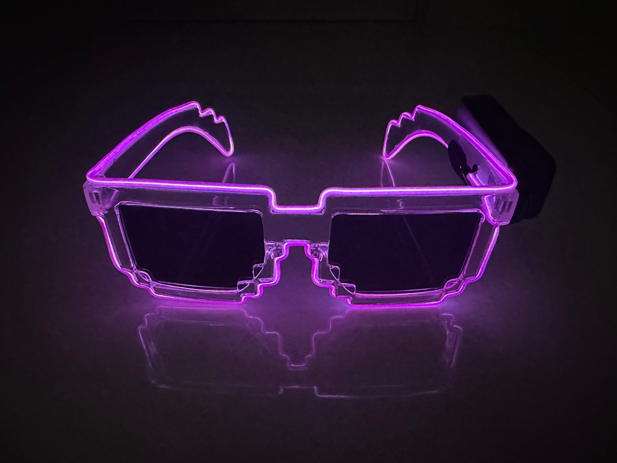 LED Pixel Glasses Purple
