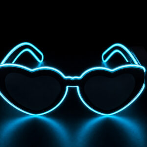 LED Heart Glasses Blue
