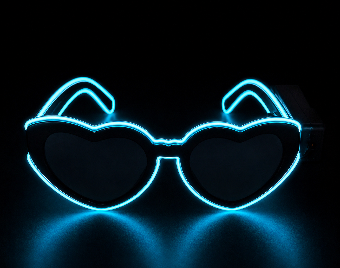 LED Heart Glasses Blue