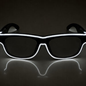 Neon light LED rechargable glasses white Clear lenses