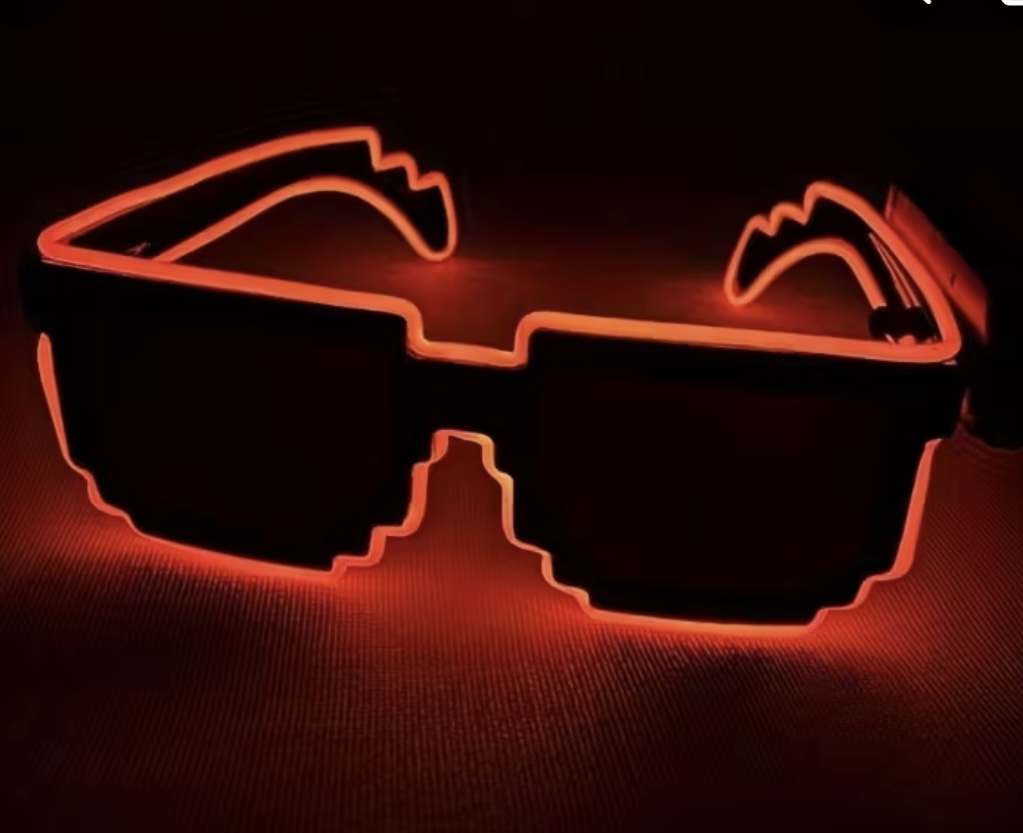 LED Pixel Glasses Red - Image 3