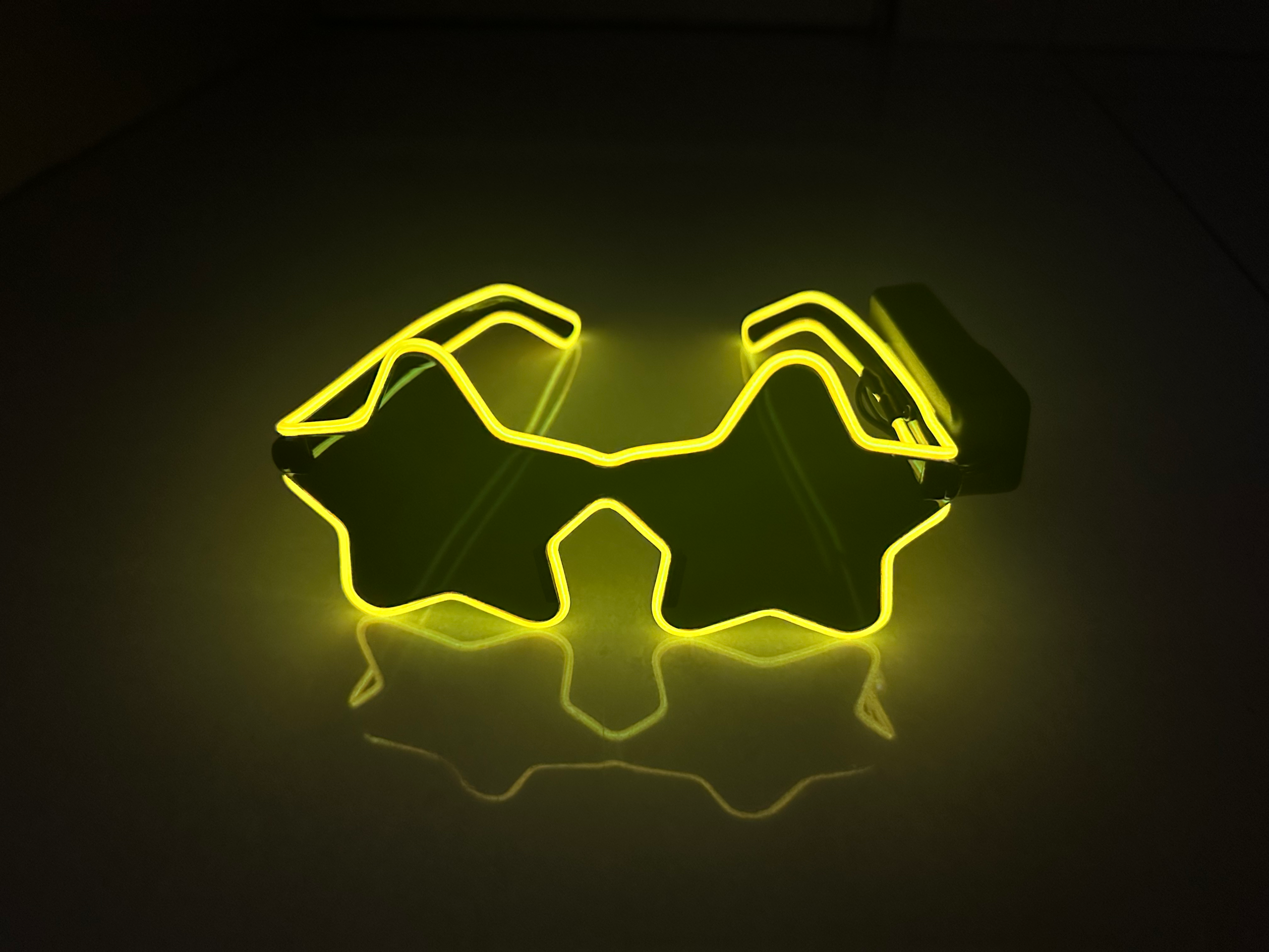 LED Star Glasses Yellow