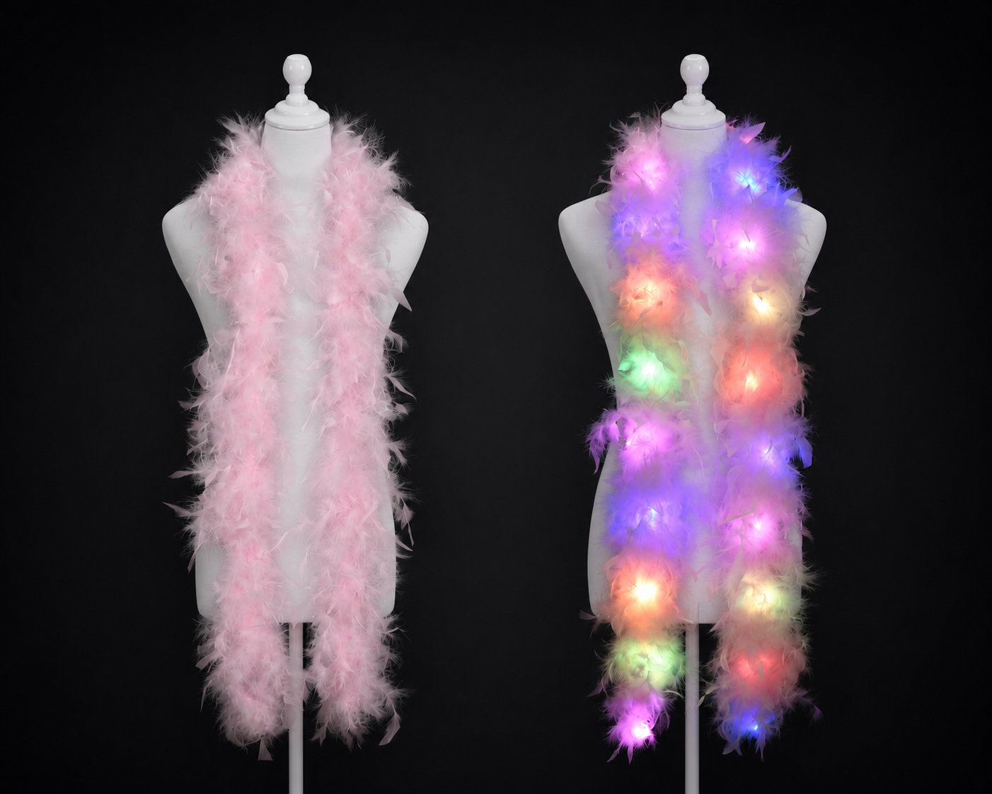 LED Feather Boa Pink - On Sale