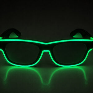 Neon light LED rechargable glasses Green Clear lenses
